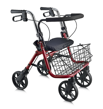Evolution Series 4 Wheeled Rolling Walker Rollator with Large Front Basket Blowout - Senior.com Rollators